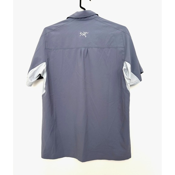 Arcteryx Adventus Comp Polo Mens Small Purple Gray Light Snap Breathable - Picture 2 of 10